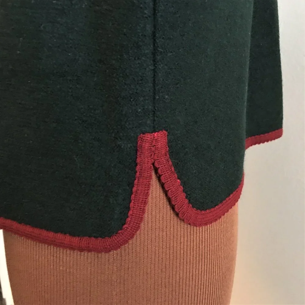 BCBG Deep Green Jacket with Red Trim   |  VINTAGE - Picture 7 of 12